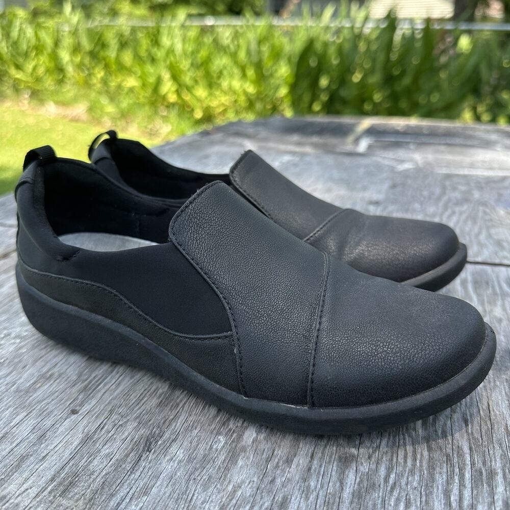Clarks Cloudsteppers Sillian Paz Black 6.5 Womens Slip On Shoes Loafers 940